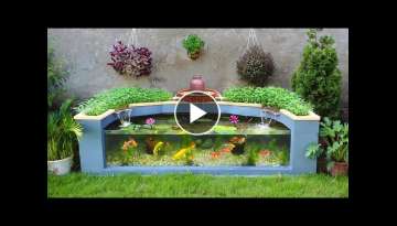 The Secret to make aquarium combined with growing clean Vegetables / Garden decoration ideas