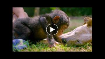 Puppies and Baby Chimpanzees Make The Cutest Friends | BBC Earth