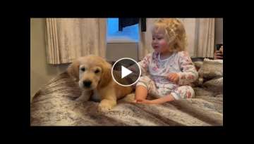 Adorable Baby And Golden Retriever Puppy! We All Need This Love Right Now! (Cutest Ever!!)