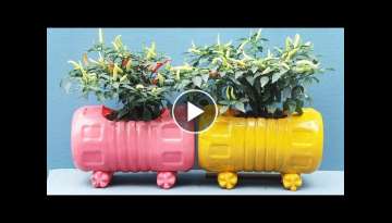 DIY Ideas Colorful Potted Gorgeous From Recycled Plastic Bottles For Small Gardens