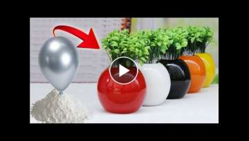 DIY- White Cement Flower Pot // Paper Easy Cement Pottery Making