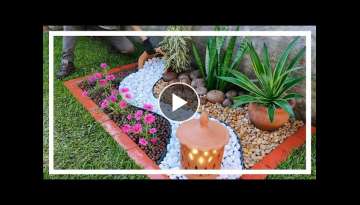 Elegante jardim com flores e pedras naturais / Ideias para jardim Elegante jardim com flores e pedras naturais / Ideias para jardim