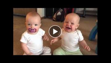 Funniest TWIN Baby Girls Fighting Over Pacifier