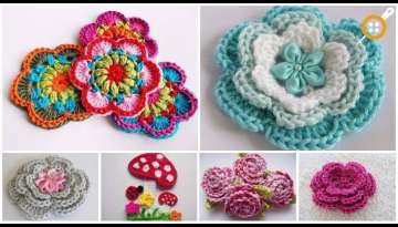Applique Flower Patterns – Crochet Work Mesh Applique Examples Flower Models