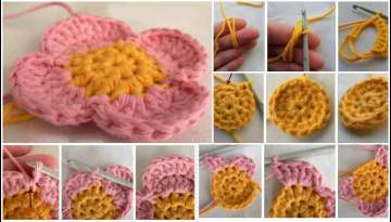 4 Petals Flower Motif Knitting Making Visual Impressions