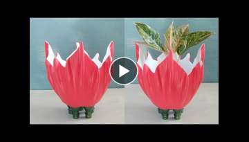 Make the Beautiful Way to Create Flower Pot Design for Home Planters // Cement craft ideas