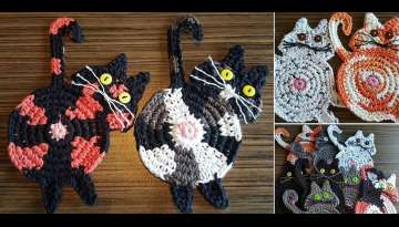 Crochet Cat Coaster